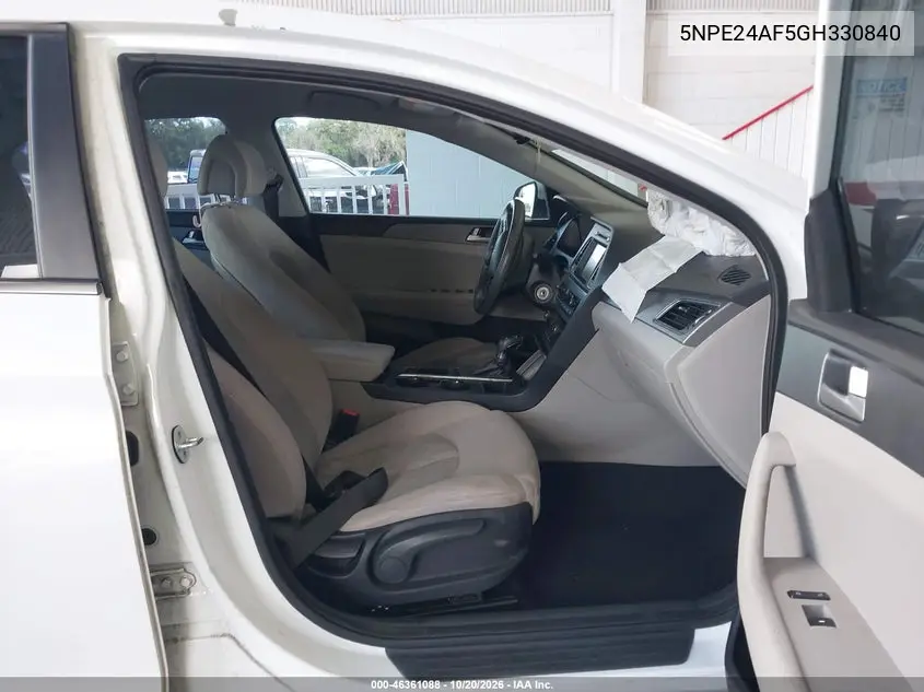 2016 HYUNDAI SONATA VIN 5NPE24AF5GH330840 — фото 5