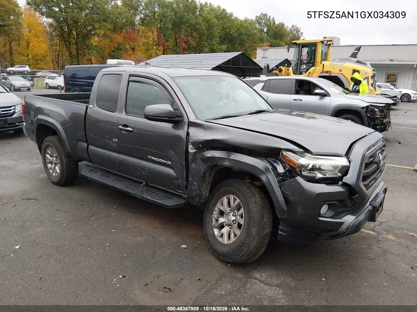 TOYOTA TACOMA 2016, VIN 5TFSZ5AN1GX034309