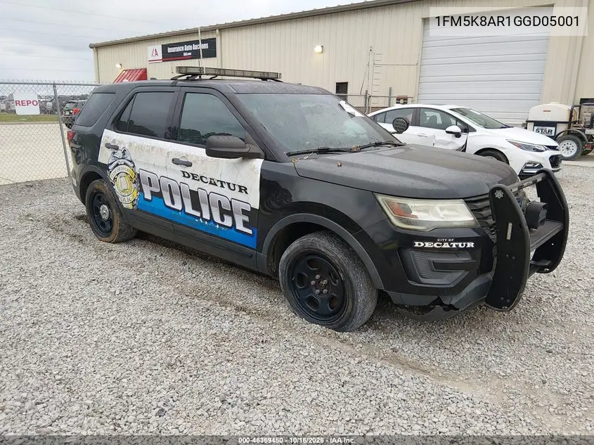 FORD POLICE 2016, VIN 1FM5K8AR1GGD05001