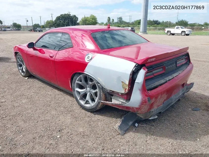 2016 DODGE CHALLENGER VIN 2C3CDZAG2GH177869 — фото 3