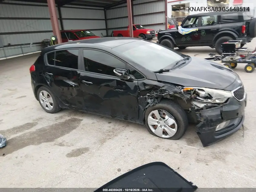 KIA FORTE 2016, VIN KNAFK5A83G5648514