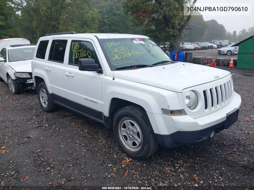 JEEP LIBERTY (PATRIOT) 2016, VIN 1C4NJPBA1GD790610