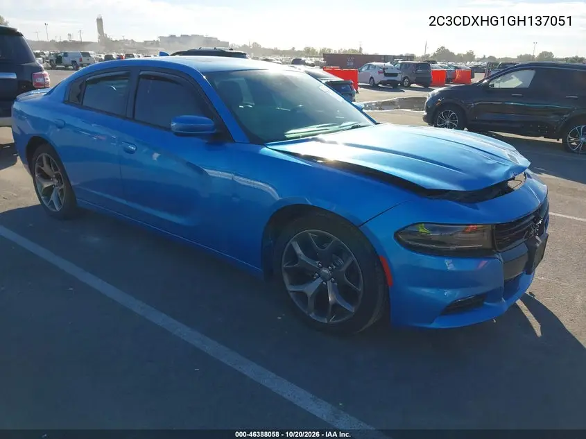 DODGE CHARGER 2016, VIN 2C3CDXHG1GH137051