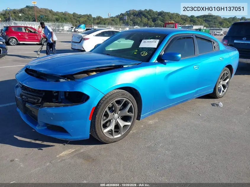 2016 DODGE CHARGER VIN 2C3CDXHG1GH137051 — фото 2