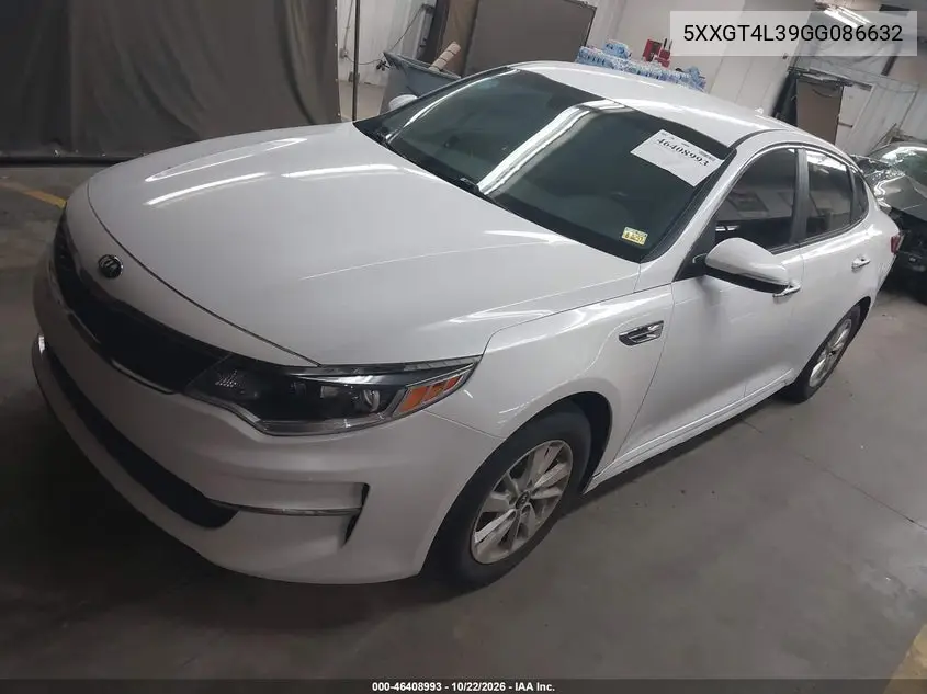2016 KIA OPTIMA VIN 5XXGT4L39GG086632 — фото 2