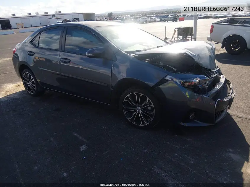 TOYOTA COROLLA 2016, VIN 2T1BURHE6GC617243