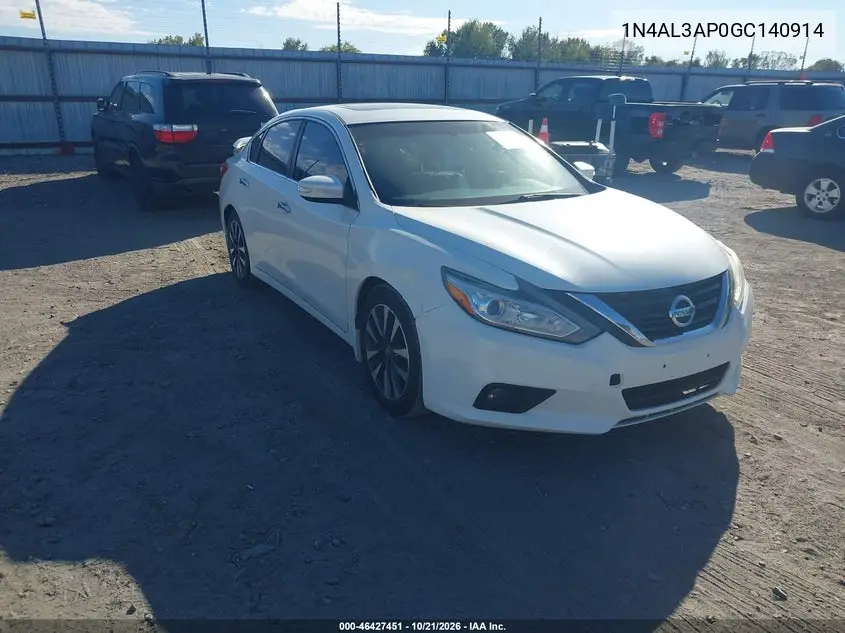 NISSAN ALTIMA 2016, VIN 1N4AL3AP0GC140914
