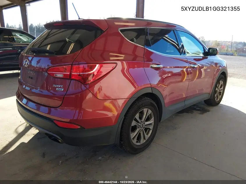 HYUNDAI SANTA FE 2016, VIN 5XYZUDLB1GG321355