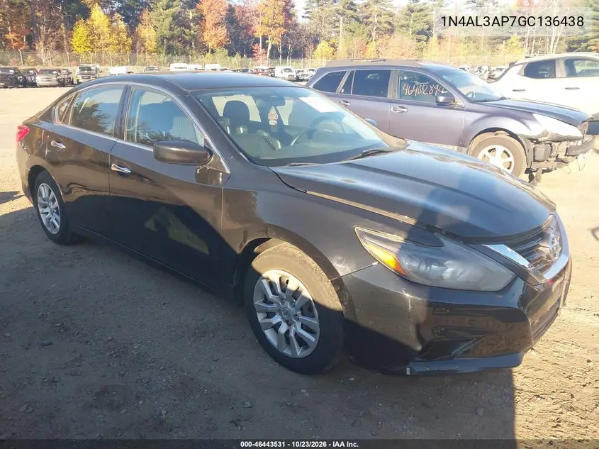 NISSAN ALTIMA 2016, VIN 1N4AL3AP7GC136438