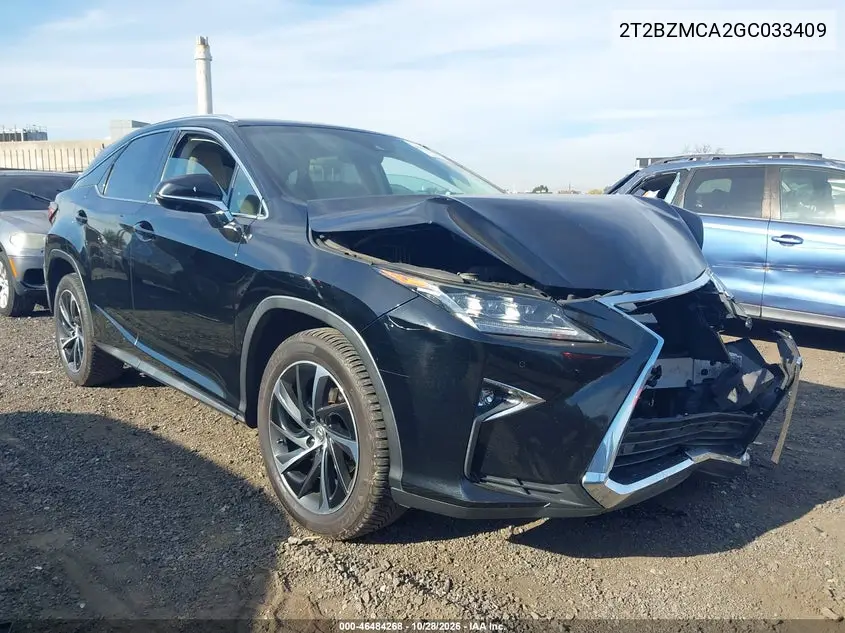 LEXUS RX 2016, VIN 2T2BZMCA2GC033409
