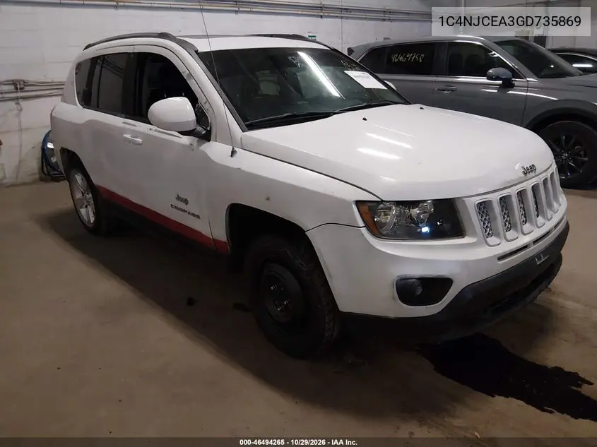 JEEP COMPASS 2016, VIN 1C4NJCEA3GD735869