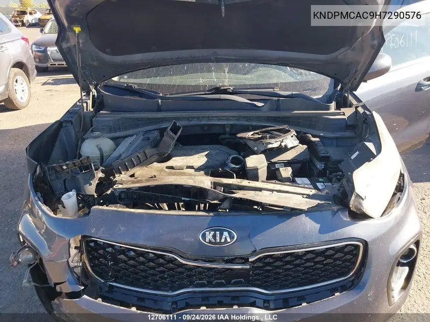 2017 KIA SPORTAGE VIN KNDPMCAC9H7290576 — фото 10