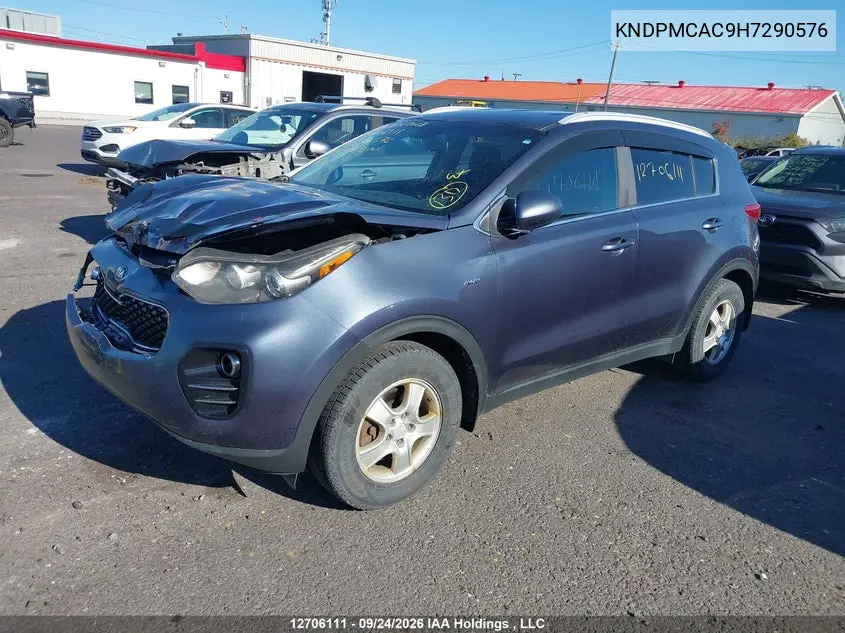 2017 KIA SPORTAGE VIN KNDPMCAC9H7290576 — фото 2