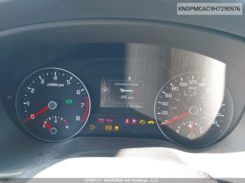 2017 KIA SPORTAGE VIN KNDPMCAC9H7290576 — фото 7