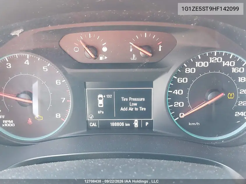 CHEVROLET MALIBU 2017, VIN 1G1ZE5ST9HF142099