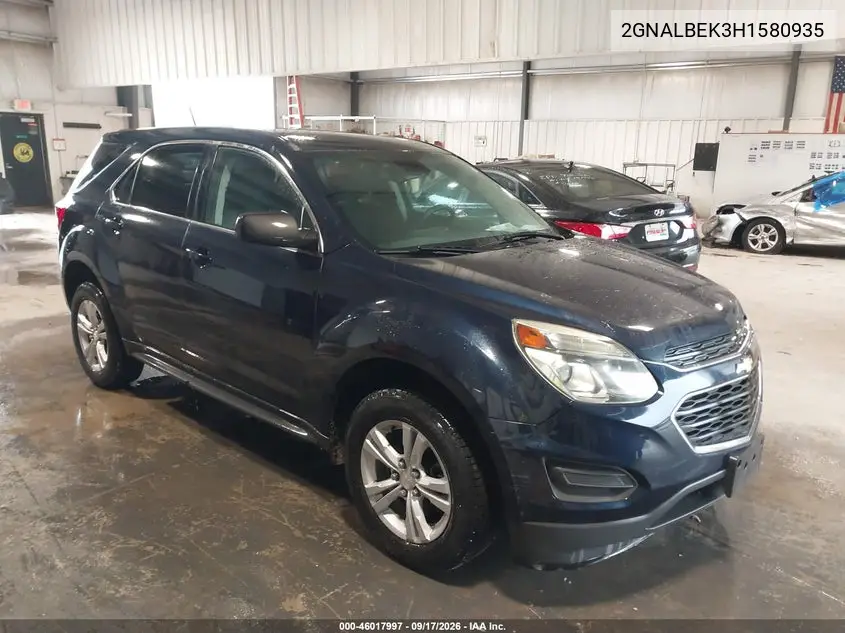 CHEVROLET EQUINOX 2017, VIN 2GNALBEK3H1580935