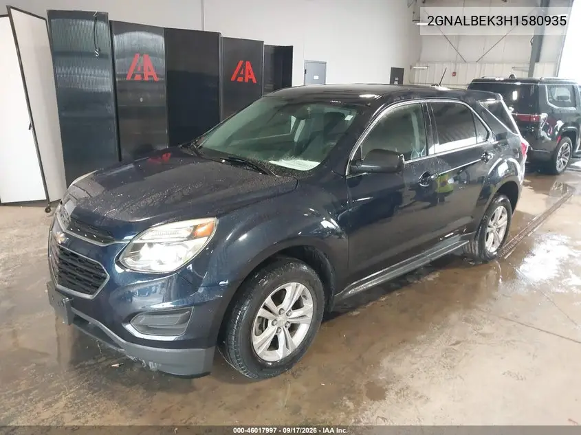2017 CHEVROLET EQUINOX VIN 2GNALBEK3H1580935 — фото 2