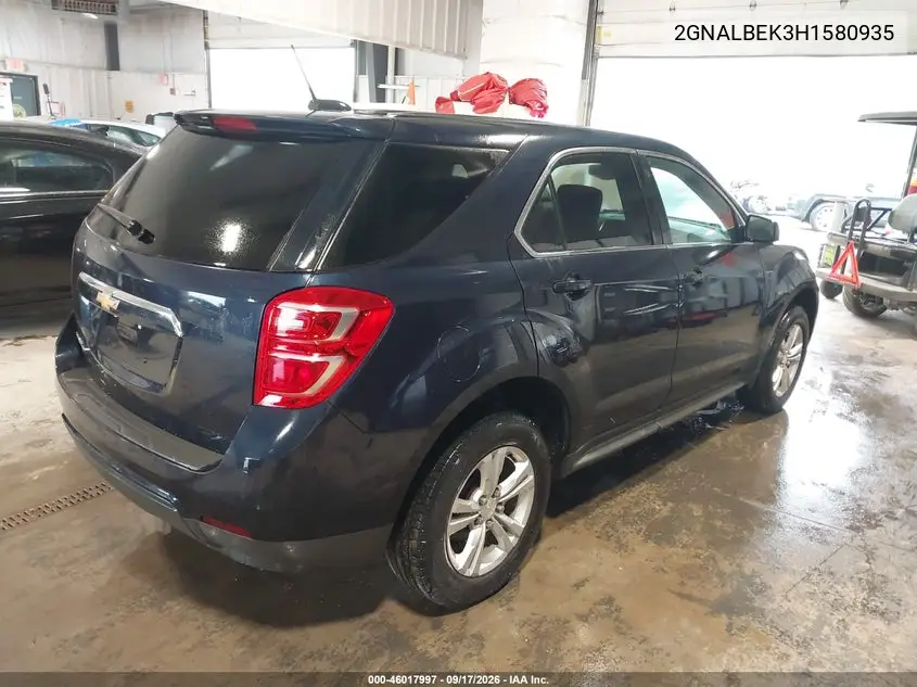 2017 CHEVROLET EQUINOX VIN 2GNALBEK3H1580935 — фото 4