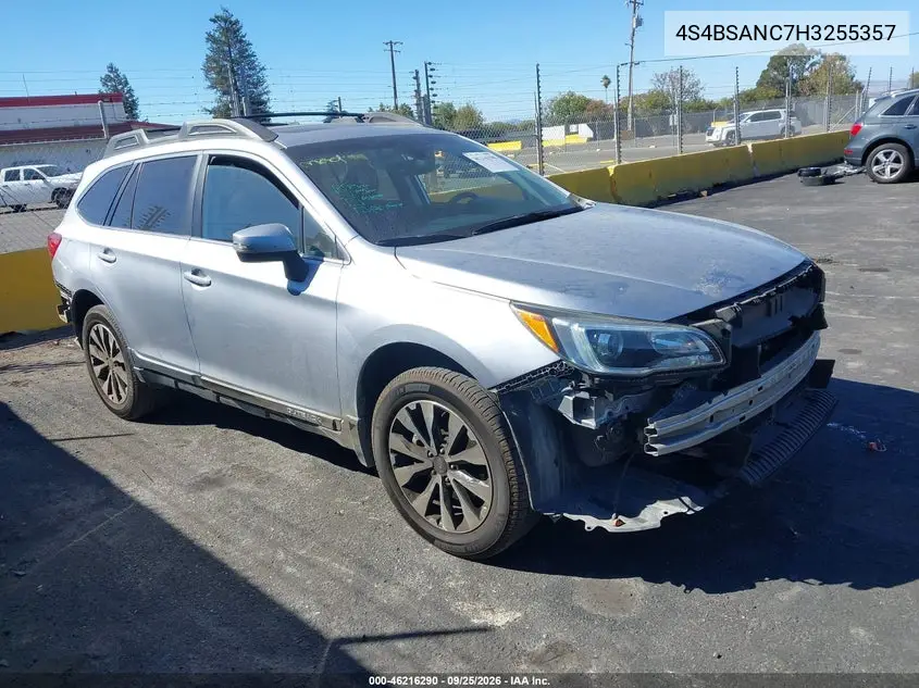 SUBARU OUTBACK 2017, VIN 4S4BSANC7H3255357