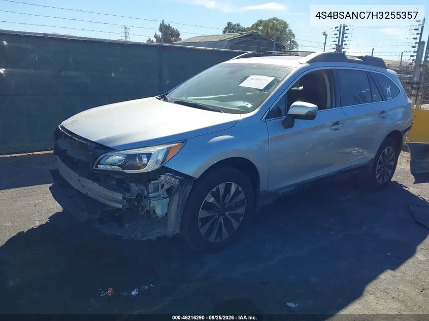 2017 SUBARU OUTBACK VIN 4S4BSANC7H3255357 — фото 2