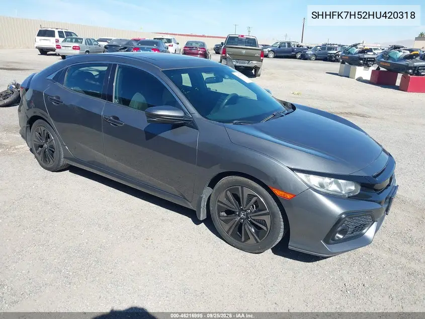 HONDA CIVIC 2017, VIN SHHFK7H52HU420318