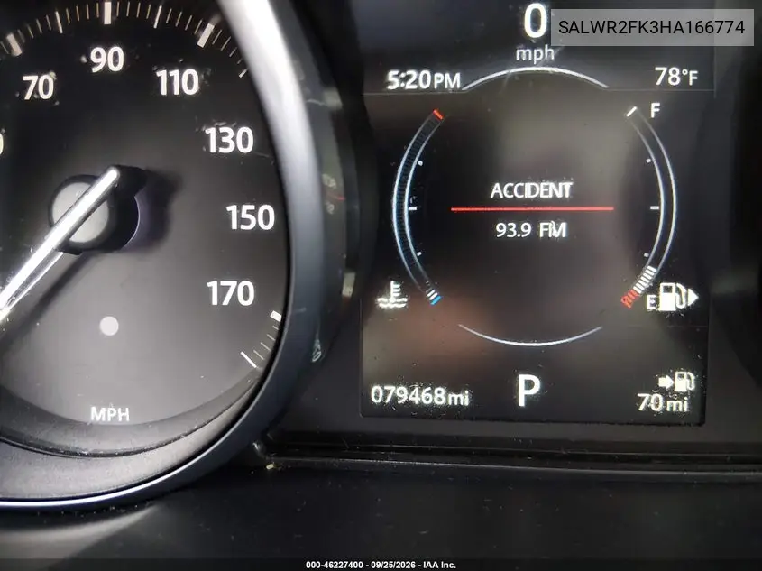 2017 LAND ROVER RANGE ROVER SPORT VIN SALWR2FK3HA166774 — фото 16