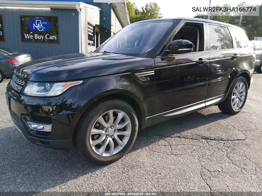 2017 LAND ROVER RANGE ROVER SPORT VIN SALWR2FK3HA166774 — фото 2