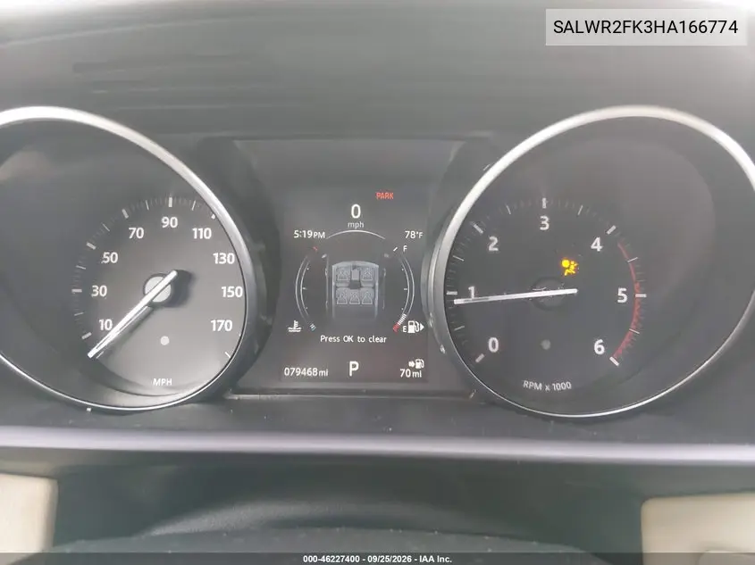 2017 LAND ROVER RANGE ROVER SPORT VIN SALWR2FK3HA166774 — фото 7