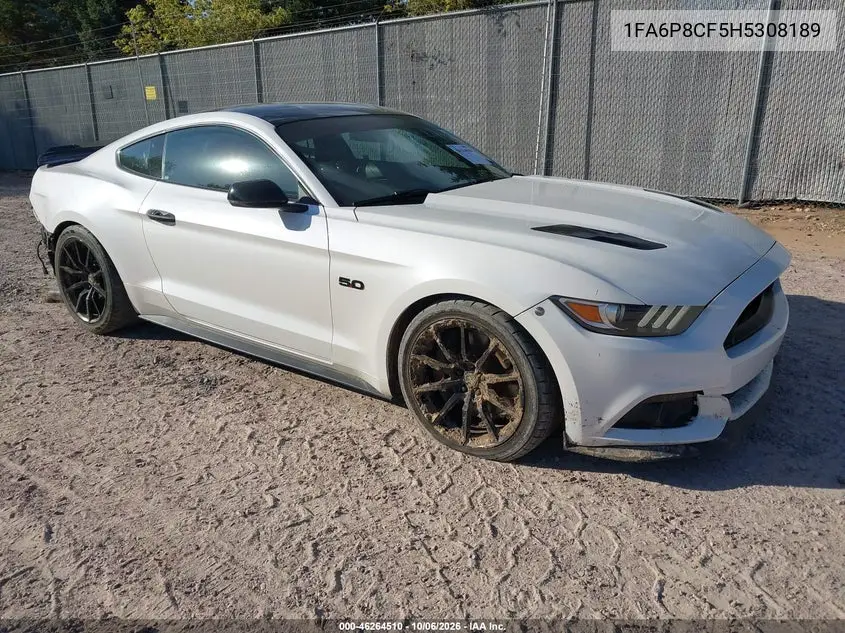 FORD MUSTANG 2017, VIN 1FA6P8CF5H5308189