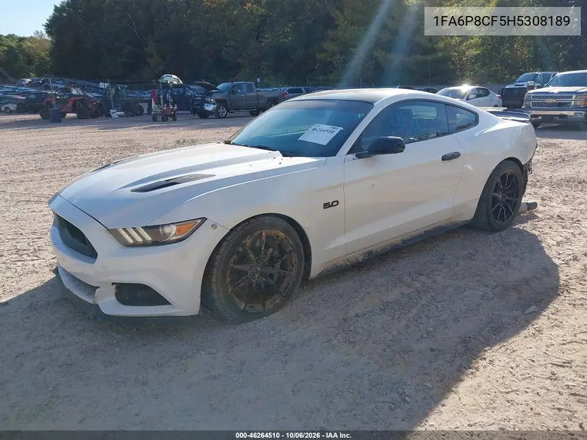 2017 FORD MUSTANG VIN 1FA6P8CF5H5308189 — фото 2