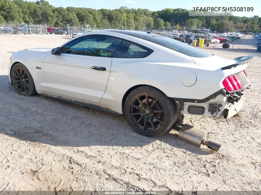 2017 FORD MUSTANG VIN 1FA6P8CF5H5308189 — фото 3