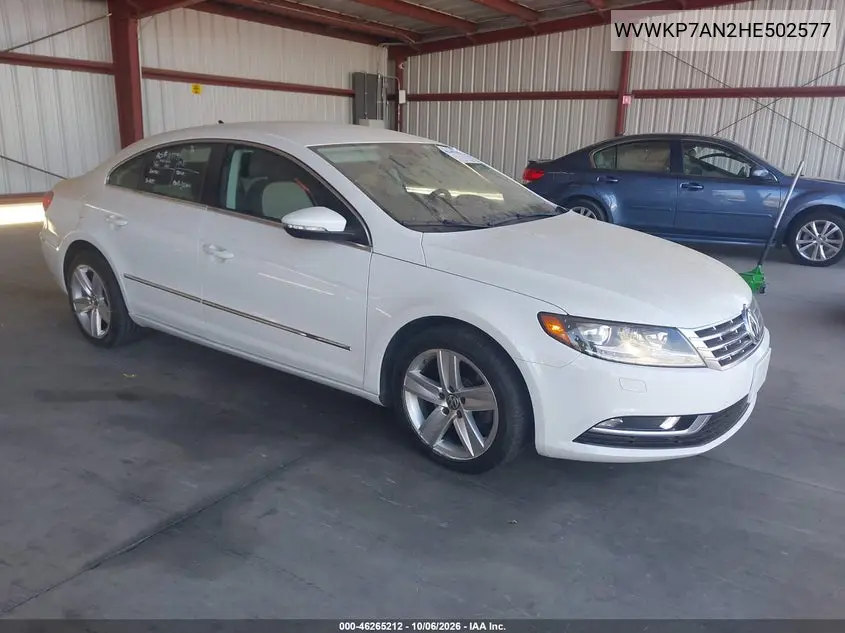 VOLKSWAGEN PASSAT CC 2017, VIN WVWKP7AN2HE502577