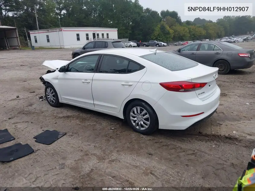 2017 HYUNDAI ELANTRA VIN 5NPD84LF9HH012907 — фото 3