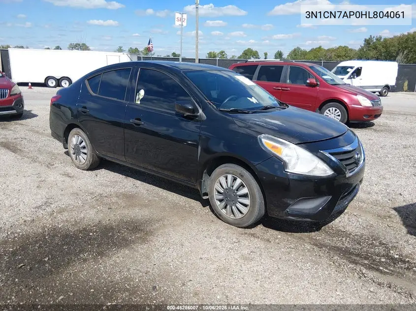 NISSAN VERSA 2017, VIN 3N1CN7AP0HL804061