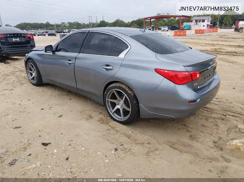 2017 INFINITI Q50 VIN JN1EV7AR7HM833475 — фото 3
