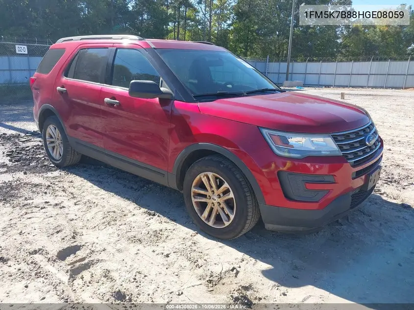 FORD EXPLORER 2017, VIN 1FM5K7B88HGE08059