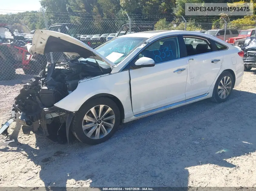 2017 HYUNDAI SONATA VIN 5NPE34AF9HH593475 — фото 2