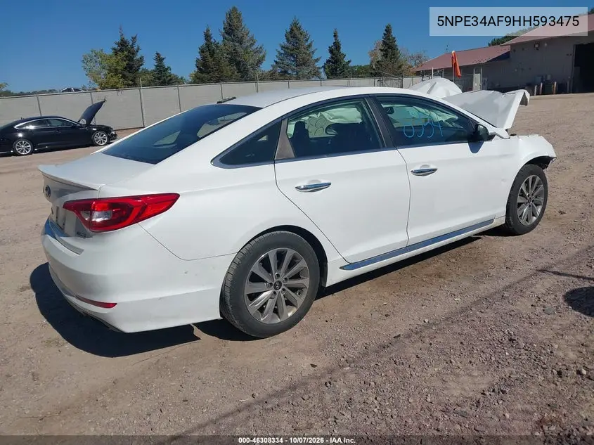 2017 HYUNDAI SONATA VIN 5NPE34AF9HH593475 — фото 4