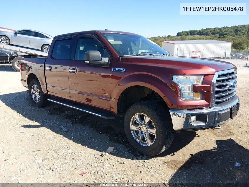 FORD F-150 2017, VIN 1FTEW1EP2HKC05478