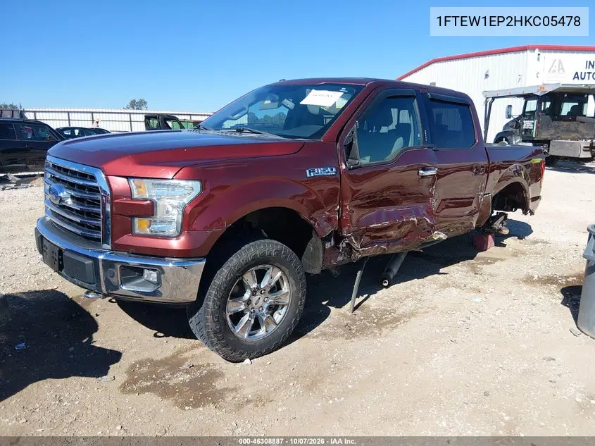 2017 FORD F-150 VIN 1FTEW1EP2HKC05478 — фото 2
