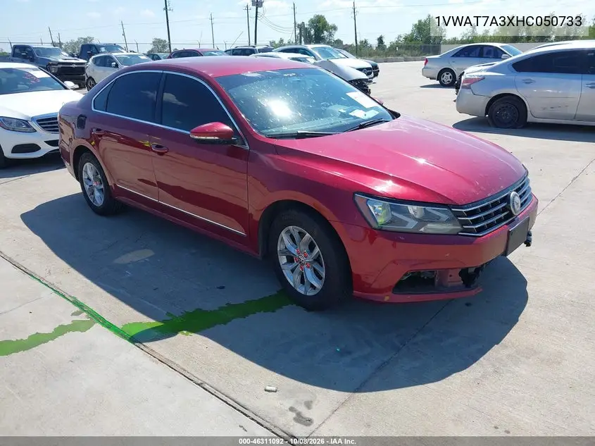 VOLKSWAGEN PASSAT 2017, VIN 1VWAT7A3XHC050733