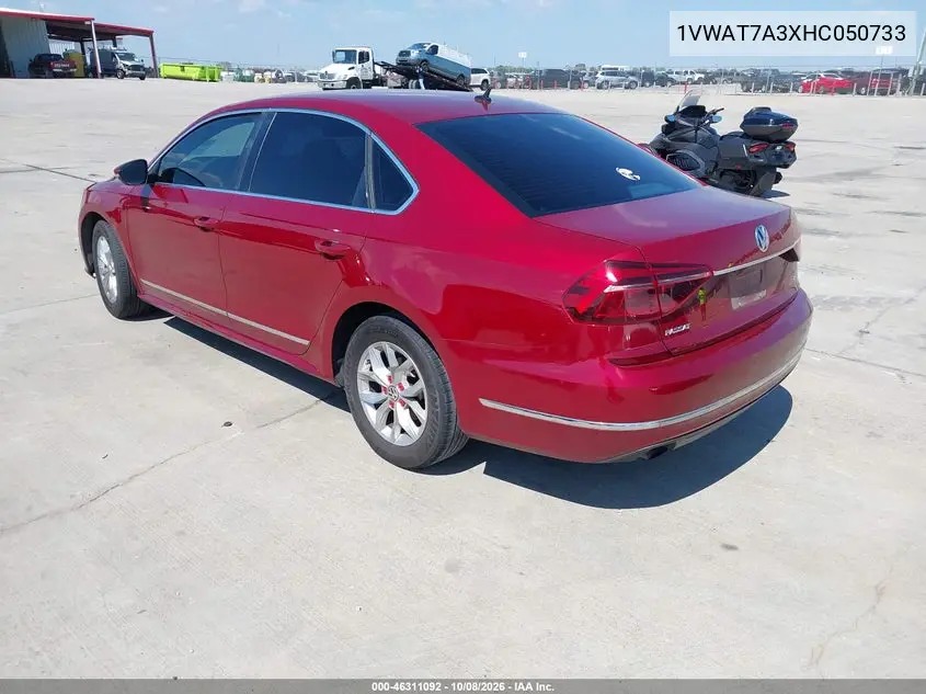 2017 VOLKSWAGEN PASSAT VIN 1VWAT7A3XHC050733 — фото 3