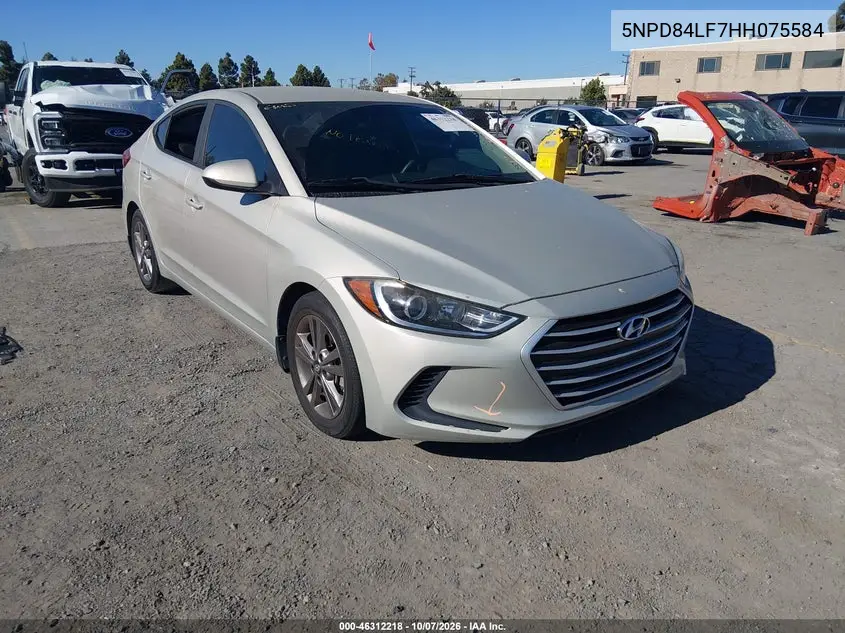 HYUNDAI ELANTRA 2017, VIN 5NPD84LF7HH075584