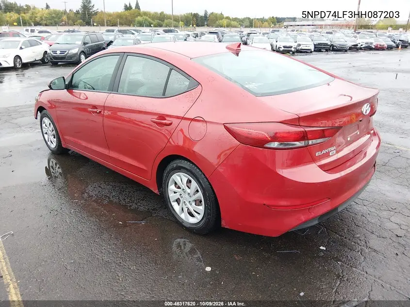 2017 HYUNDAI ELANTRA VIN 5NPD74LF3HH087203 — фото 3