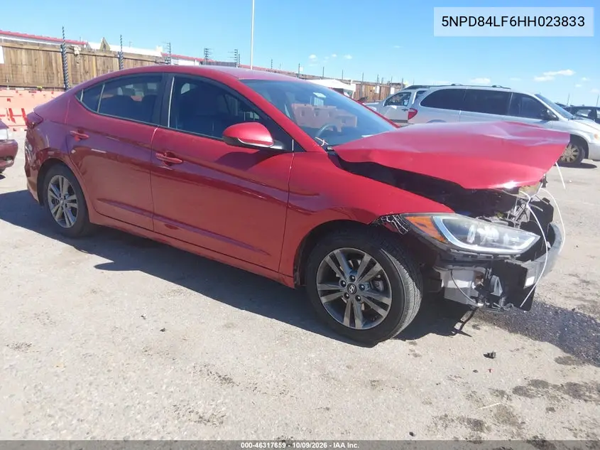 HYUNDAI ELANTRA 2017, VIN 5NPD84LF6HH023833