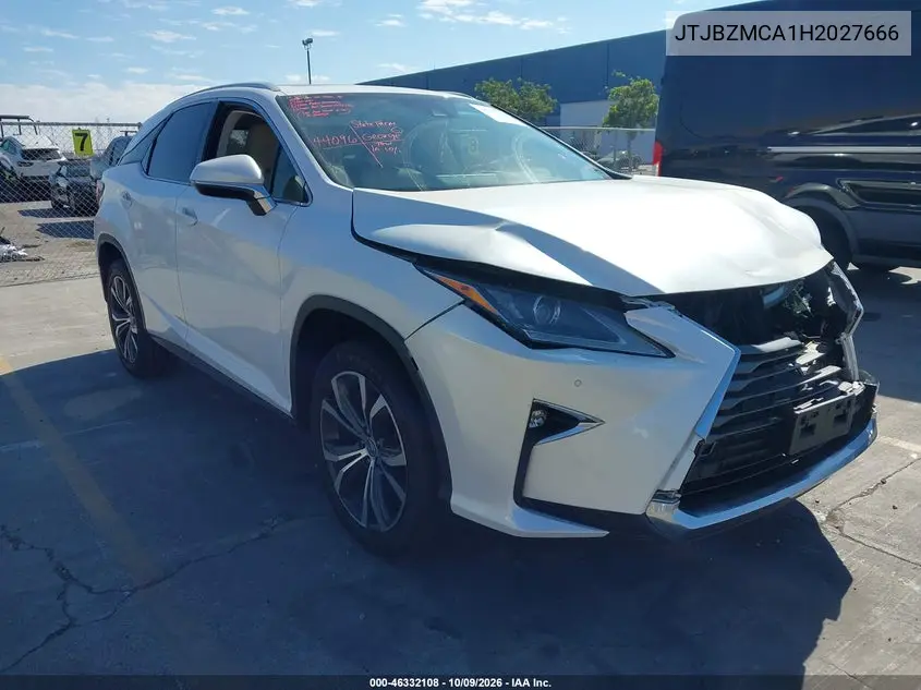LEXUS RX 2017, VIN JTJBZMCA1H2027666
