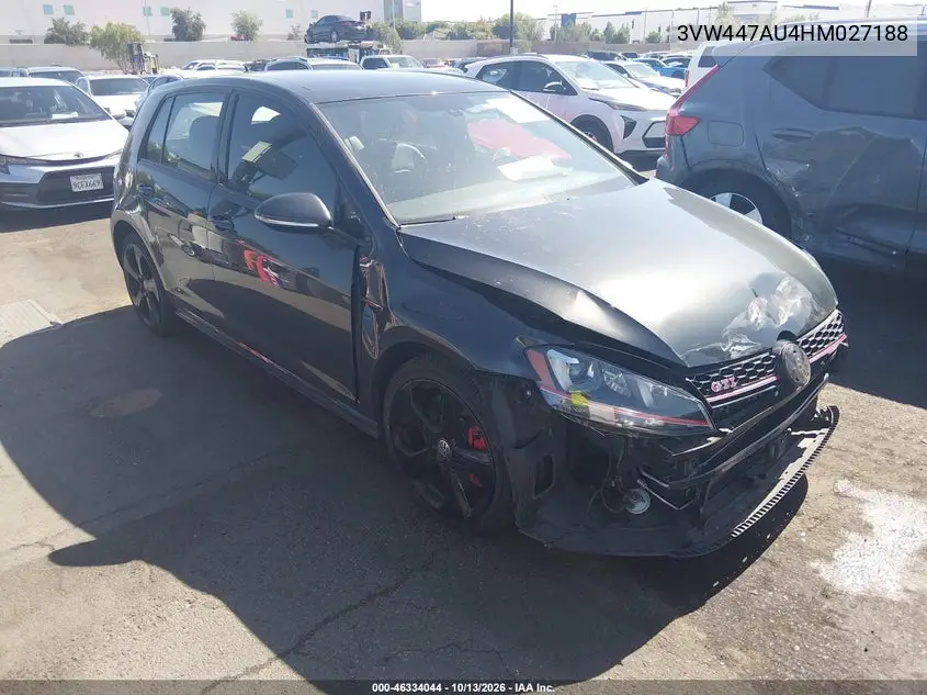 VOLKSWAGEN GOLF GTI 2017, VIN 3VW447AU4HM027188