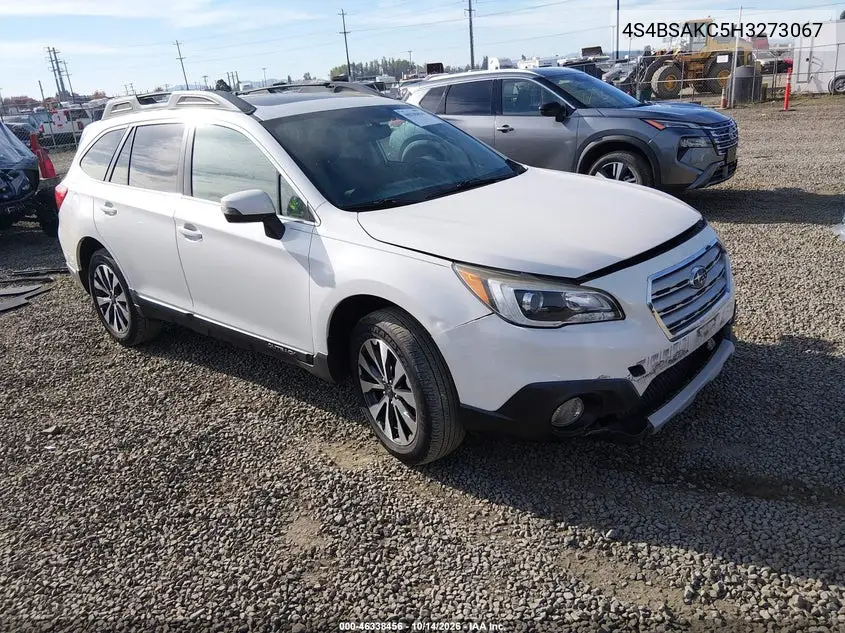 SUBARU OUTBACK 2017, VIN 4S4BSAKC5H3273067