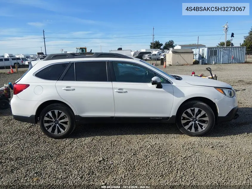 2017 SUBARU OUTBACK VIN 4S4BSAKC5H3273067 — фото 14