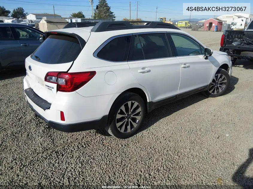 2017 SUBARU OUTBACK VIN 4S4BSAKC5H3273067 — фото 4